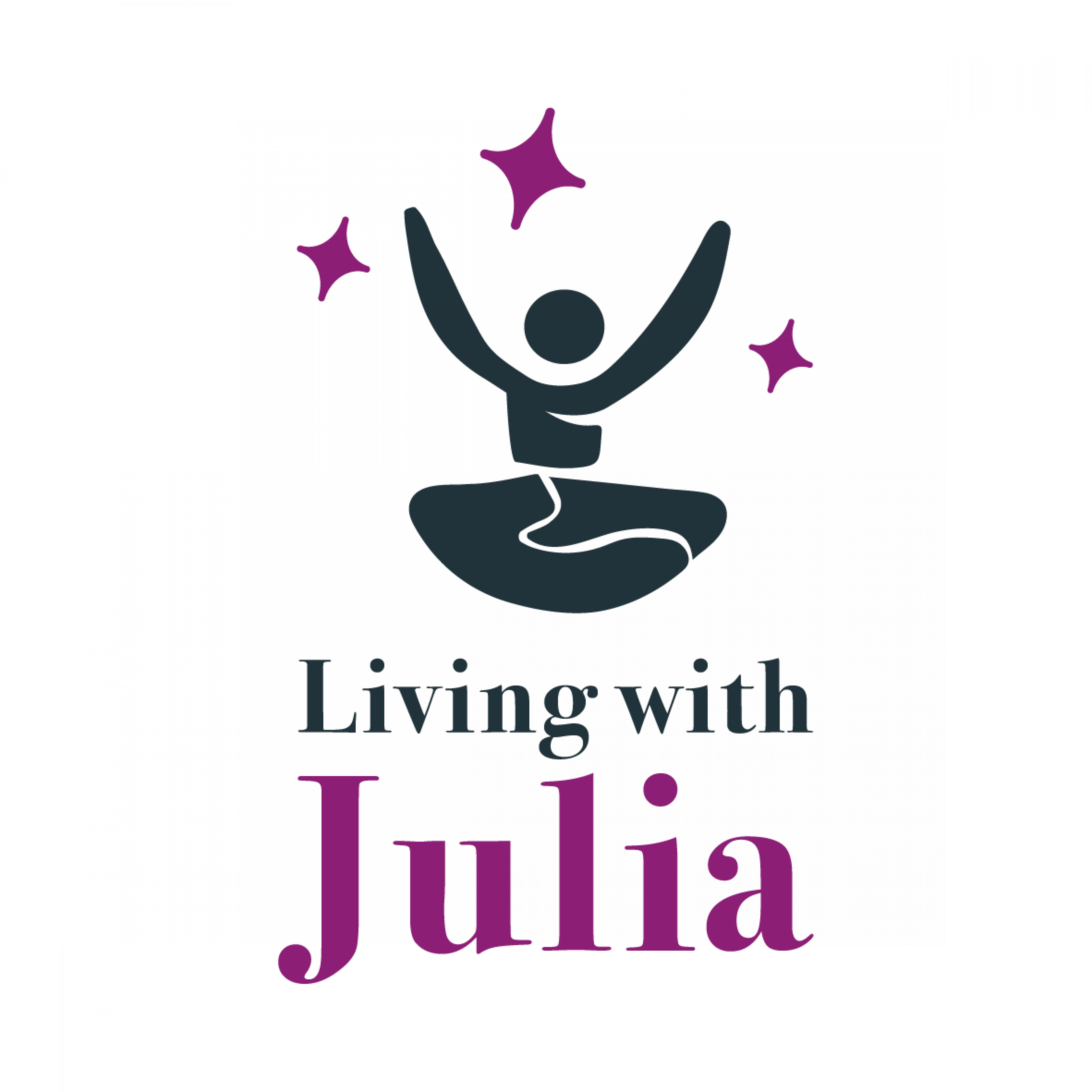 Logo Living with Julia black & purpol